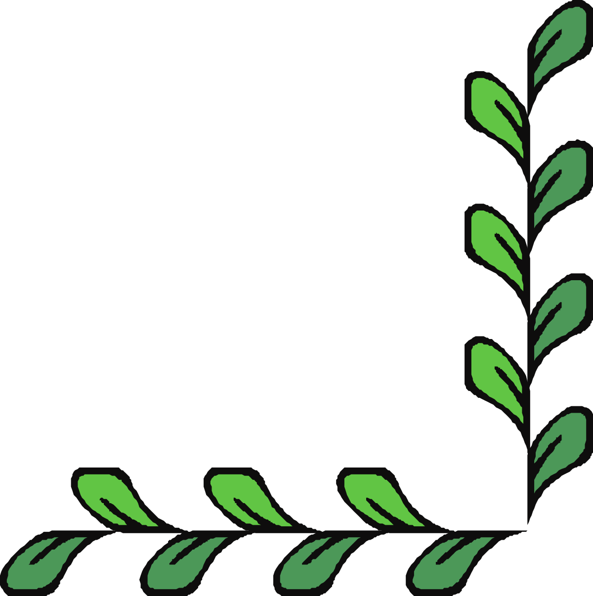 Green Leaf Frame Clipart - Beautiful Borders and Corners Design