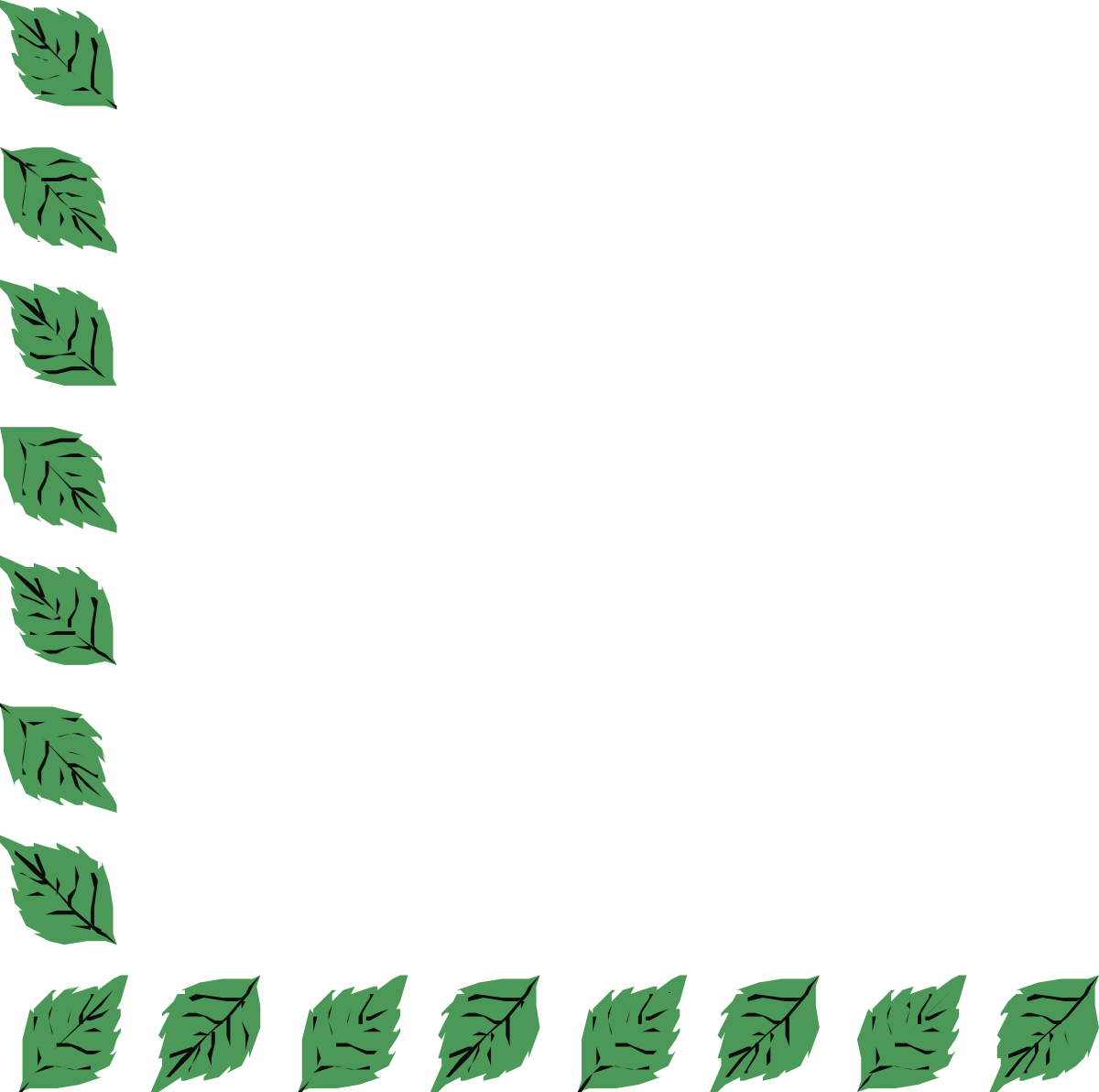 Green Leaf Border Clipart - Elegant Nature Frames for Creative Designs