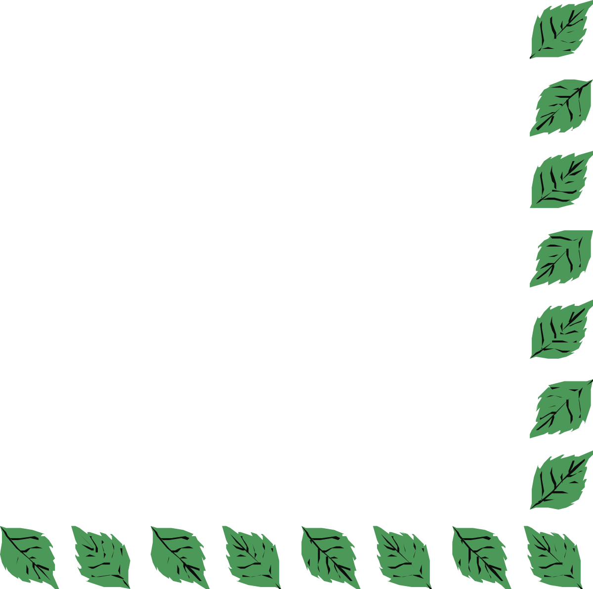 Green Leaf Border Clipart: Elegant Corners and Edges for Your Designs
