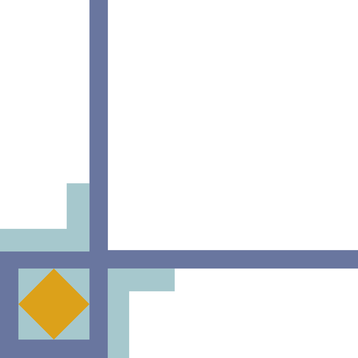 Borders and Corners Clipart: Blue and Yellow Square Design