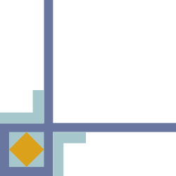 Borders and Corners Clipart: Blue and Yellow Square Design