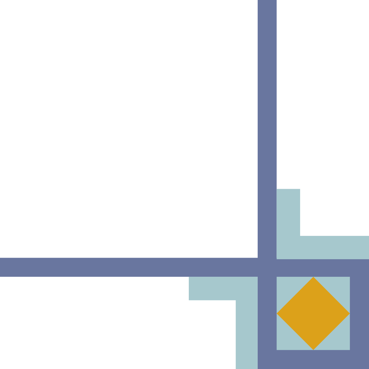 Borders and Corners: Blue and Yellow Square Clipart Design