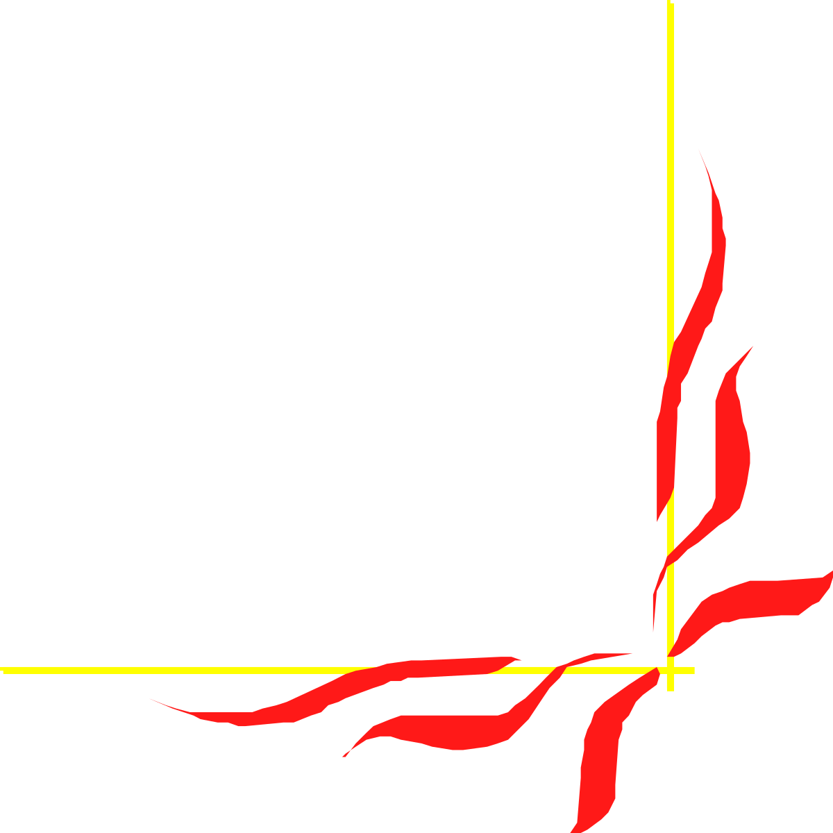 Red Fire with Yellow Frame Clipart - Borders and Corners Design Elements