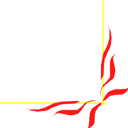Red Fire with Yellow Frame Clipart - Borders and Corners Design Elements