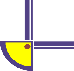 Yellow and Purple Logo with Red Heart Clipart Design