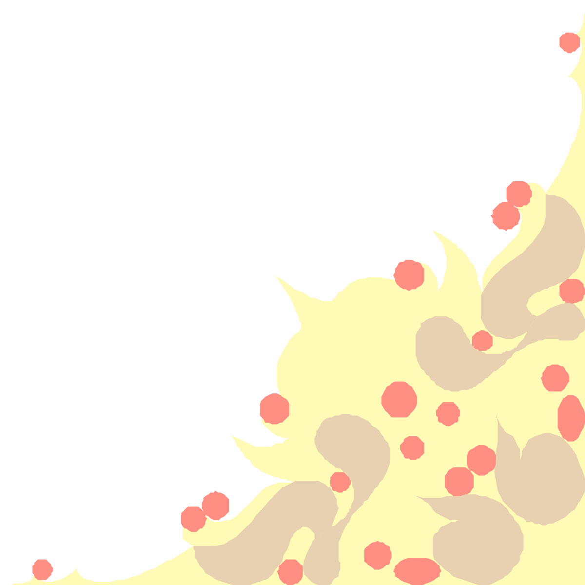 Vibrant Yellow and Pink Flower Clipart Design with Decorative Borders and Corners
