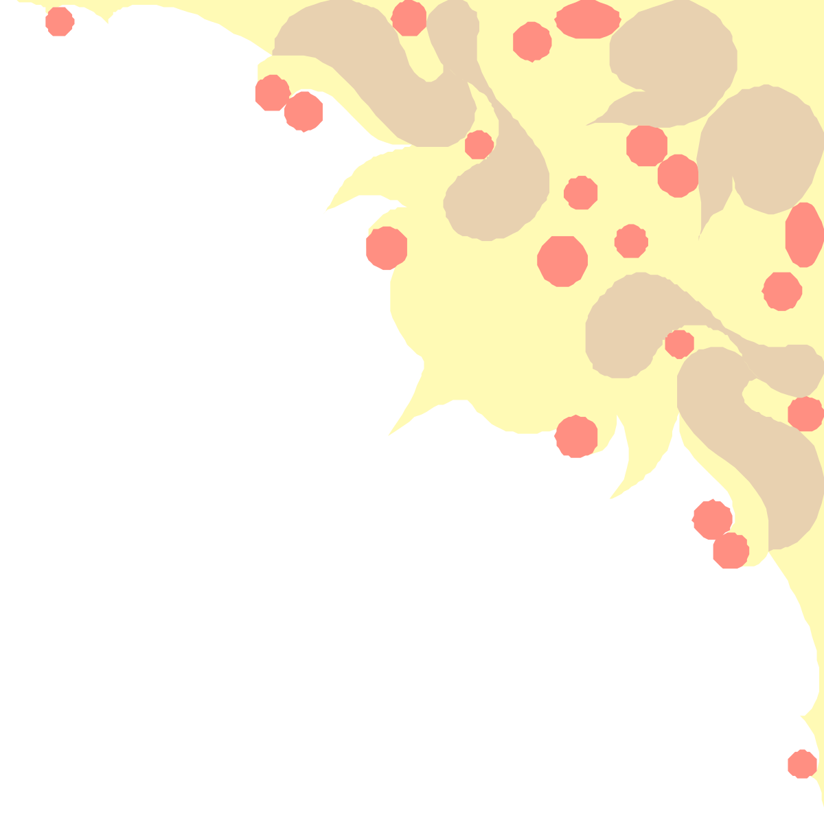 Colorful Yellow and Pink Flower Clipart with Leaves - Borders and Corners Design