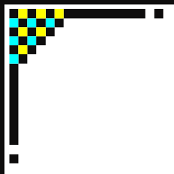 Yellow and Blue Pixel Borders and Corners Clipart for Creative Designs