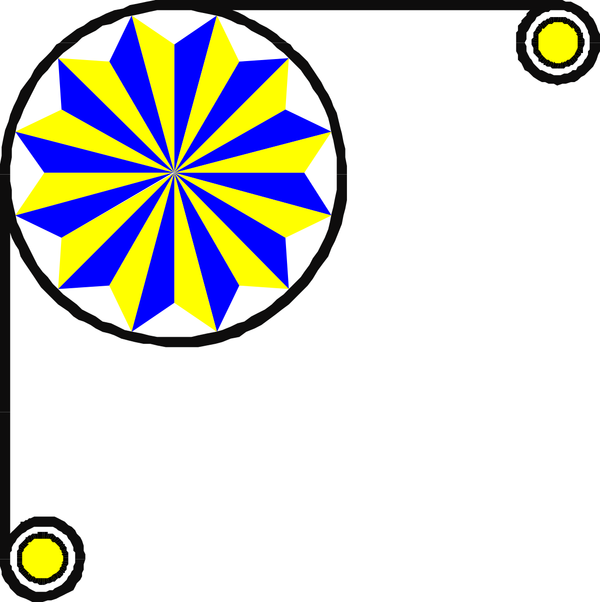 a blue and yellow flower with a yellow center clip art png transparent Vibrant Blue and Yellow Flower Clipart - Decorative Borders & Corners