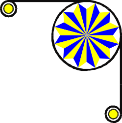 Blue and Yellow Flower Clipart with Yellow Center - Beautiful Borders and Corners