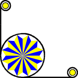 Blue and Yellow Flower Clipart with Vibrant Yellow Center - Borders and Corners Design