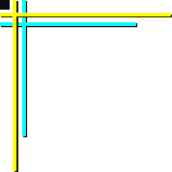 Cross with Yellow Line - Decorative Borders and Corners Clipart