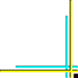 Yellow and Blue Border Clipart with White Line - Stylish Corner Designs