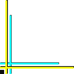 Yellow and Blue Borders with White Line Clipart - Elegant Design Elements