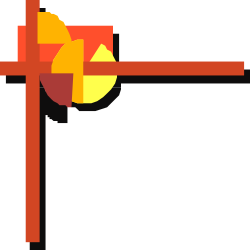 Yellow Cross Clipart with Decorative Borders and Corners