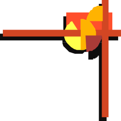 Cross with Yellow Border Clipart - Decorative Corners and Edges