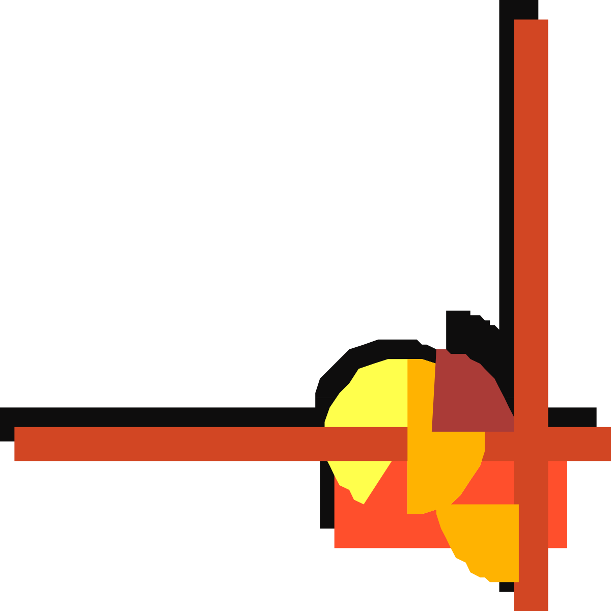 a red cross with a yellow cross in the middle clip art png transparent Red Cross with Yellow Center - Clipart for Borders and Corners
