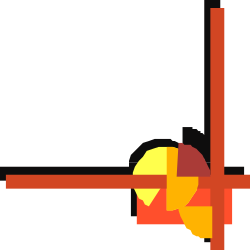 Red Cross with Yellow Center - Clipart for Borders and Corners