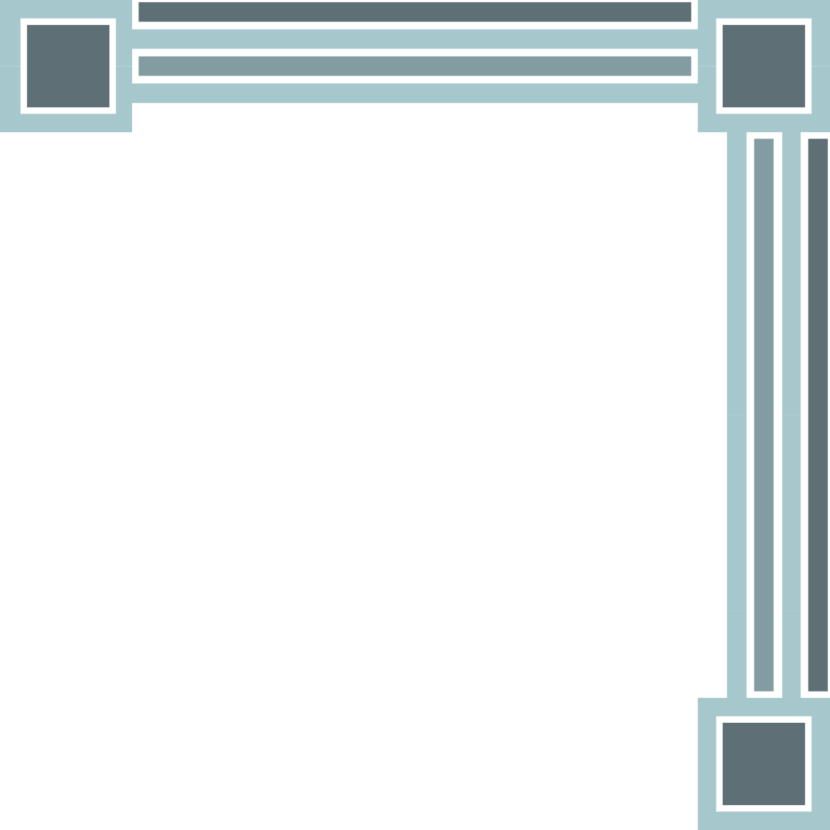 Square Frame Clipart - Black and White Borders and Corners Design