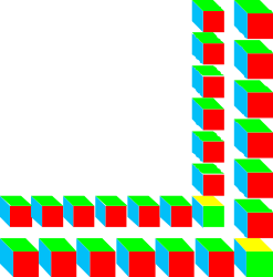 Colorful Geometric Pattern with Square in the Middle - Clipart Design
