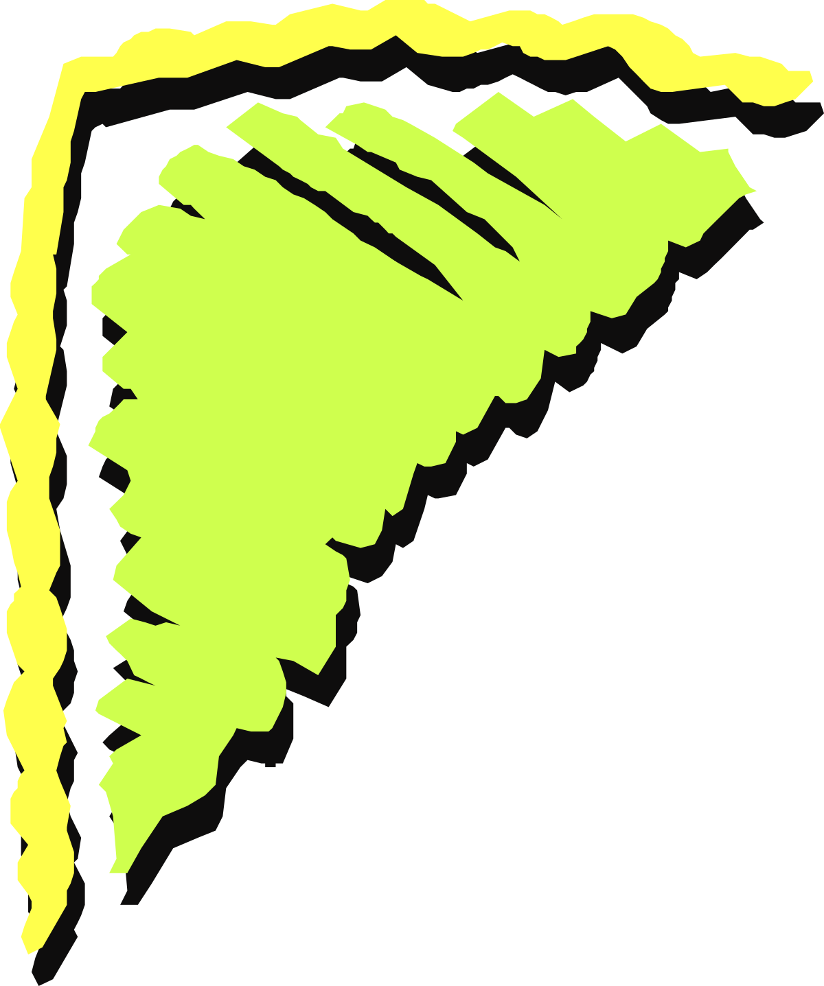 Green Leaf with Yellow Leaves Clipart | Decorative Borders and Corners