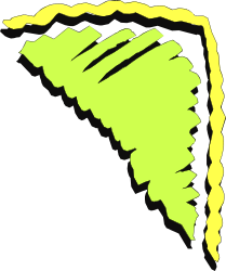 Green Leaf with Yellow Outline Clipart - Elegant Corners and Borders SVG