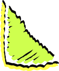 Green Tree with Yellow Outline Clipart - Decorative Borders and Corners