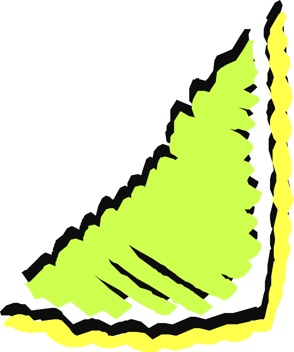 Green Tree with Yellow Outline Clipart | Decorative Borders and Corners
