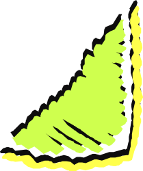 Green Tree with Yellow Outline Clipart | Decorative Borders and Corners
