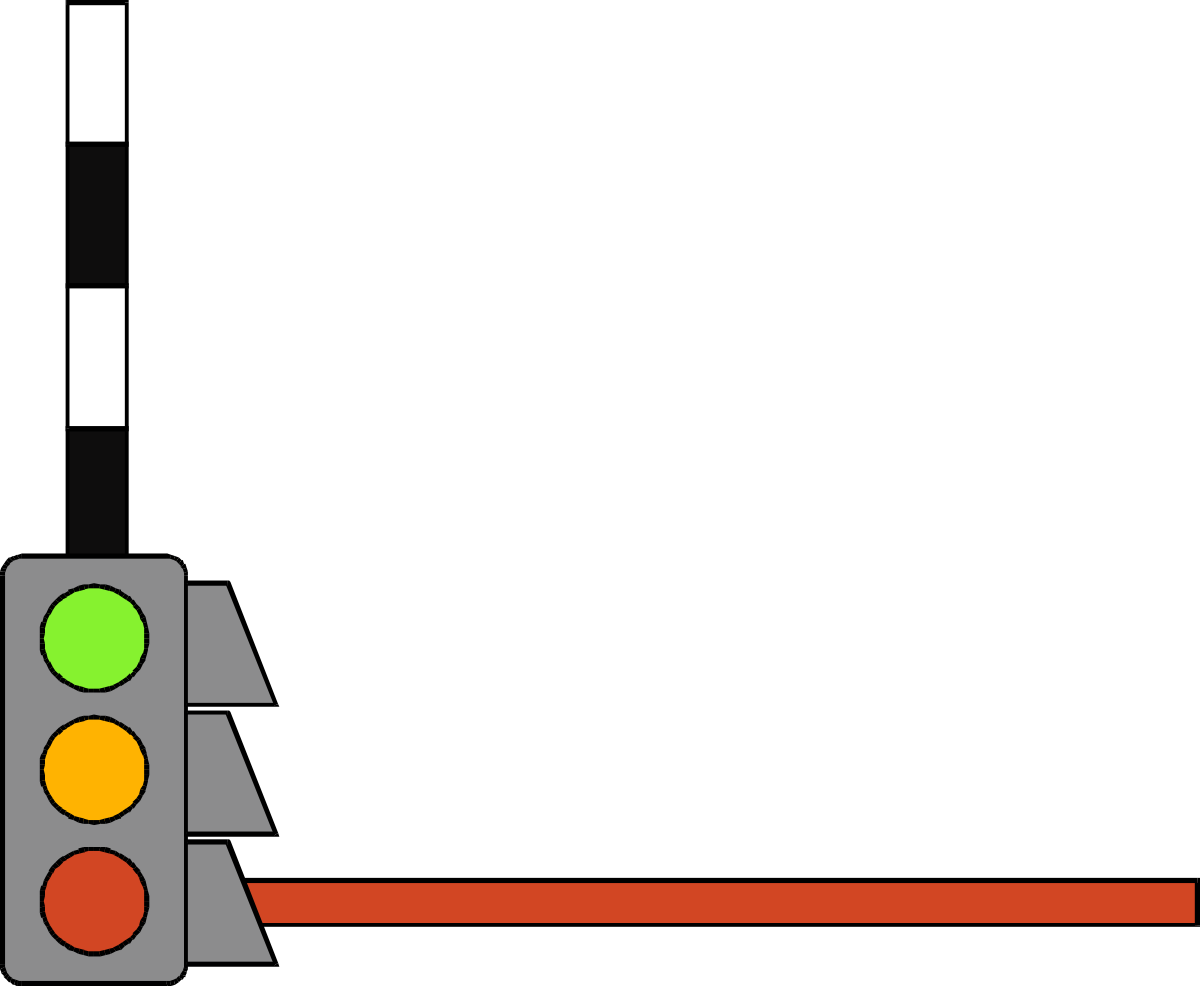 Traffic Light Clipart with Red Light - Borders and Corners Design