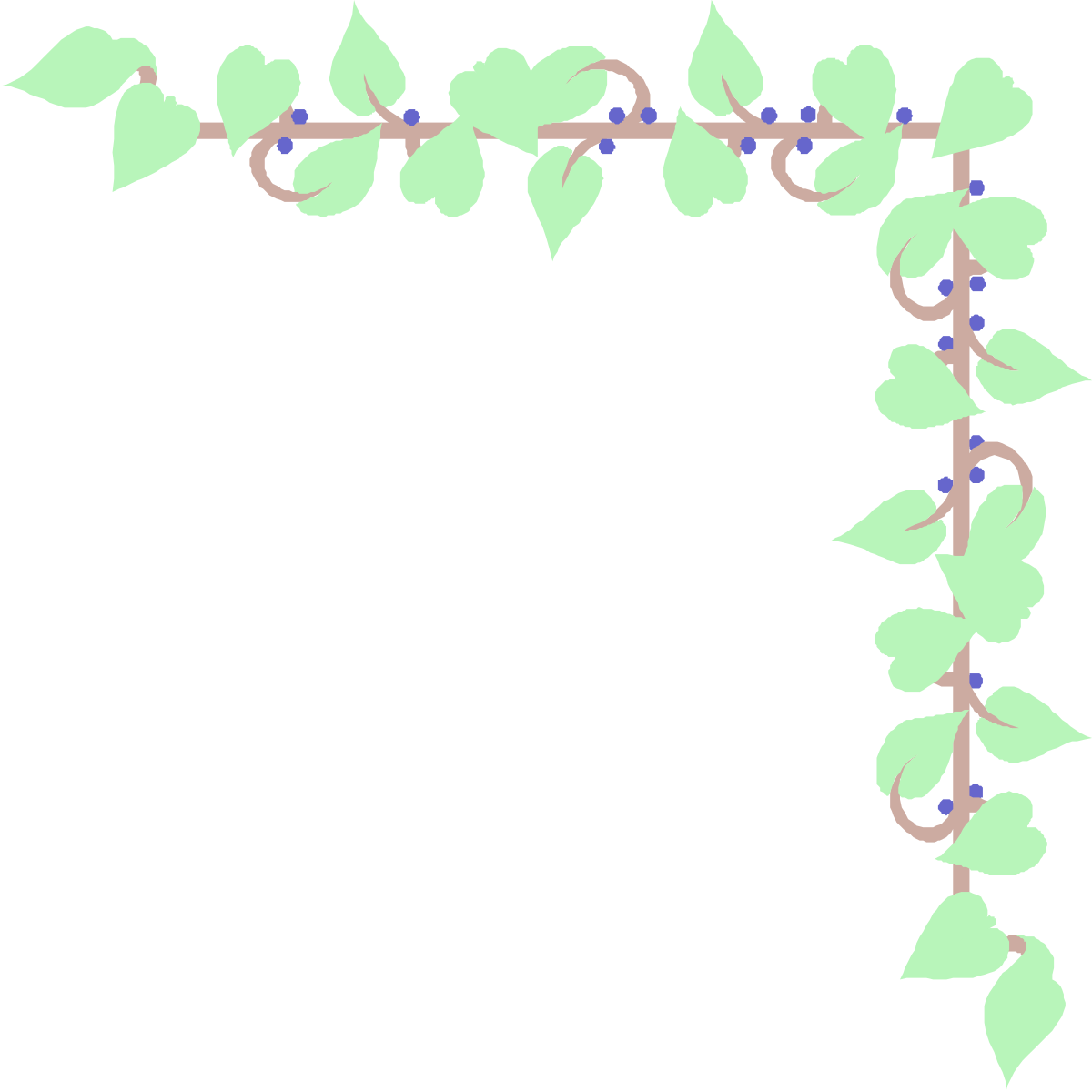 Green Vine Border Clipart with Leaves for Creative Designs