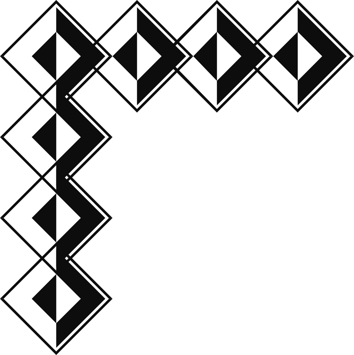 Black and White Square Borders with Inner Square Clipart