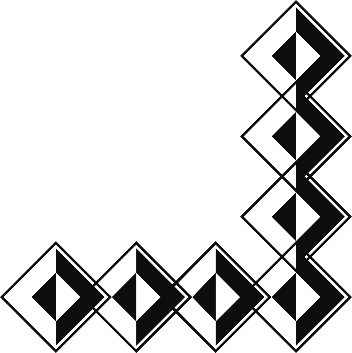 a black and white image of a square with a line of squares clip art png transparent Black and White Square Borders and Corners Clipart for Creative Designs