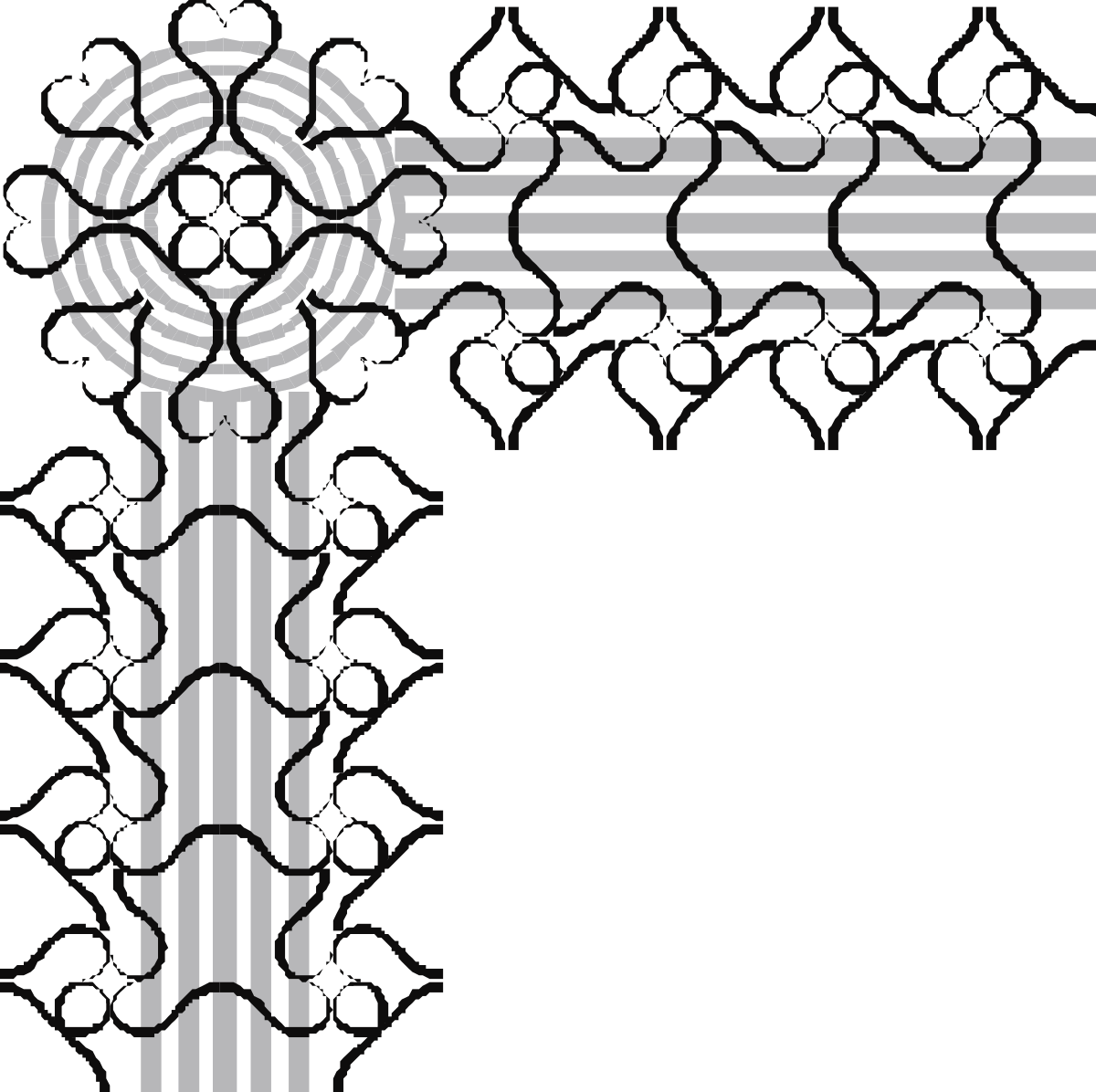Black and White Frame with Pattern - Elegant Borders and Corners Clipart