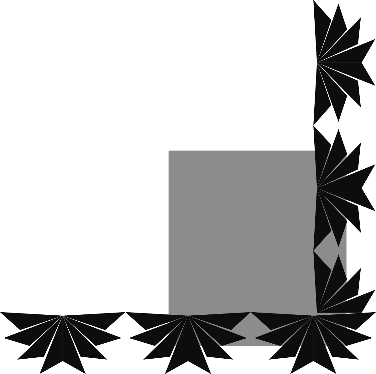 Black and White Square Border Clipart with Central Square Design