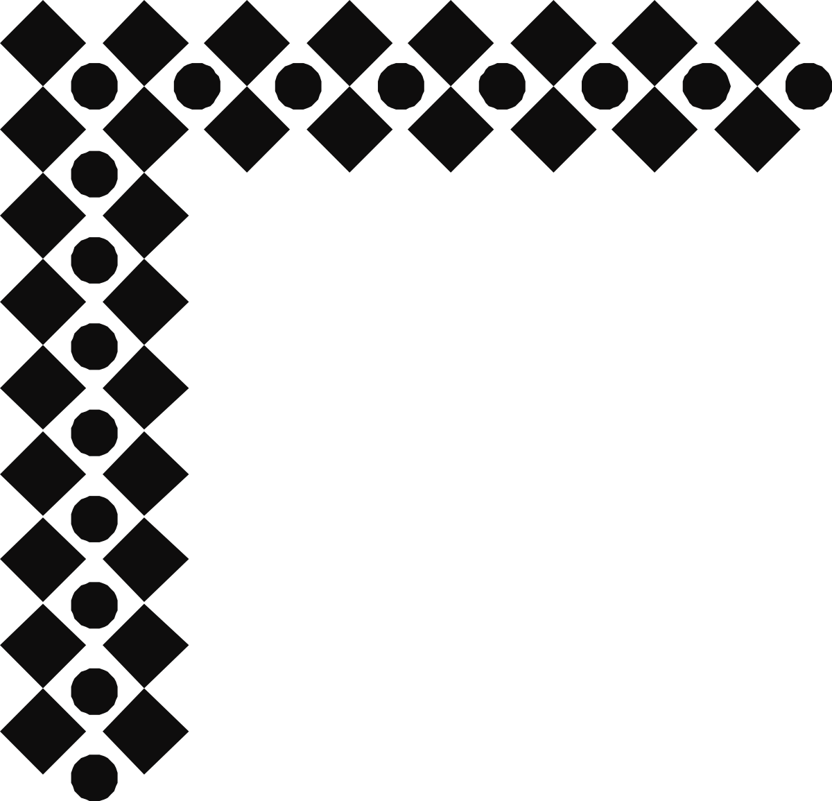 Black and White Square Pattern Clipart - Stylish Borders and Corners