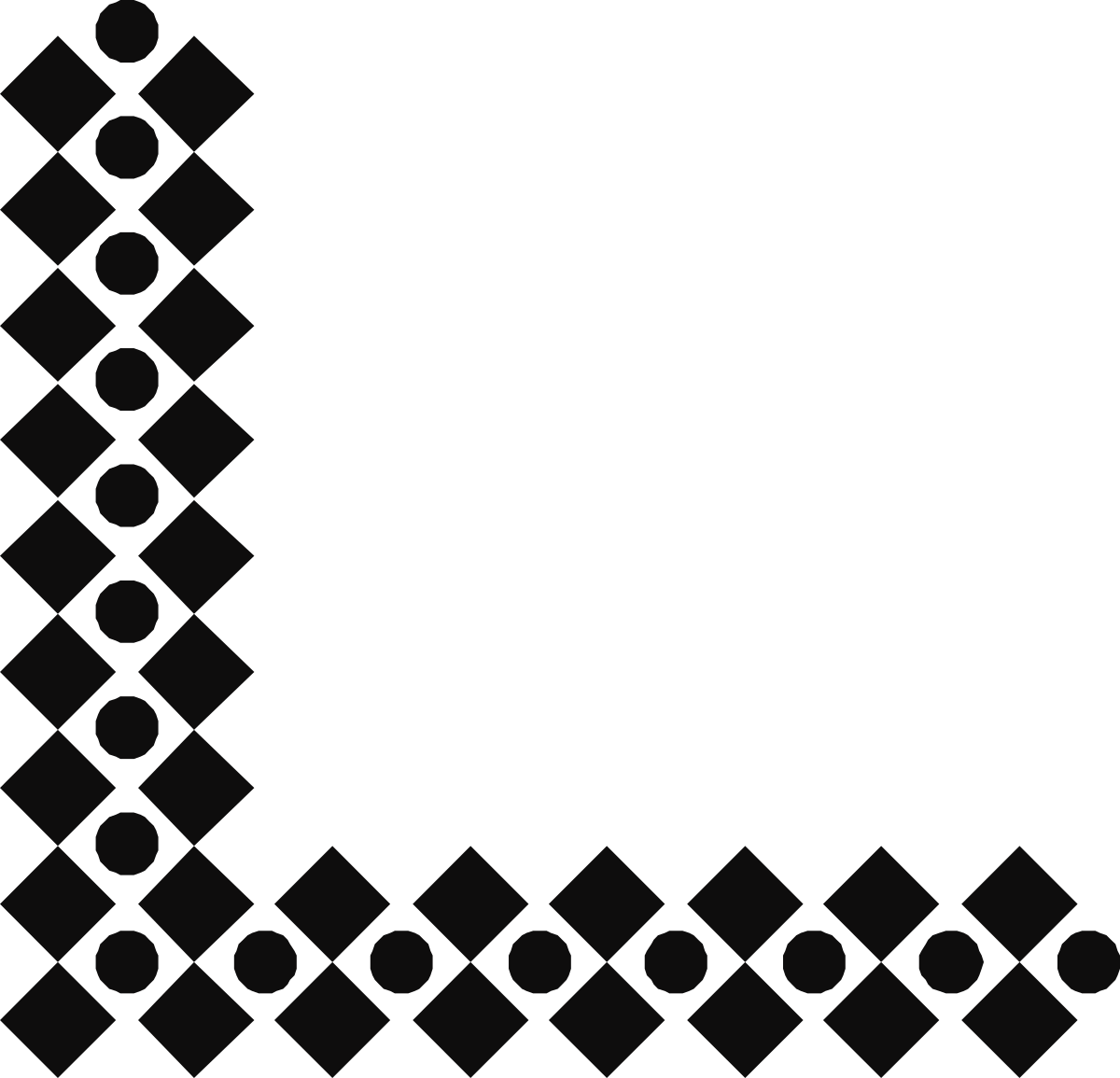 Black and White Square Pattern Clipart  Unique Borders and Corners Design