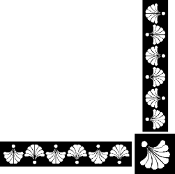 Elegant Black and White Frame with Floral Corners - Clipart SVG