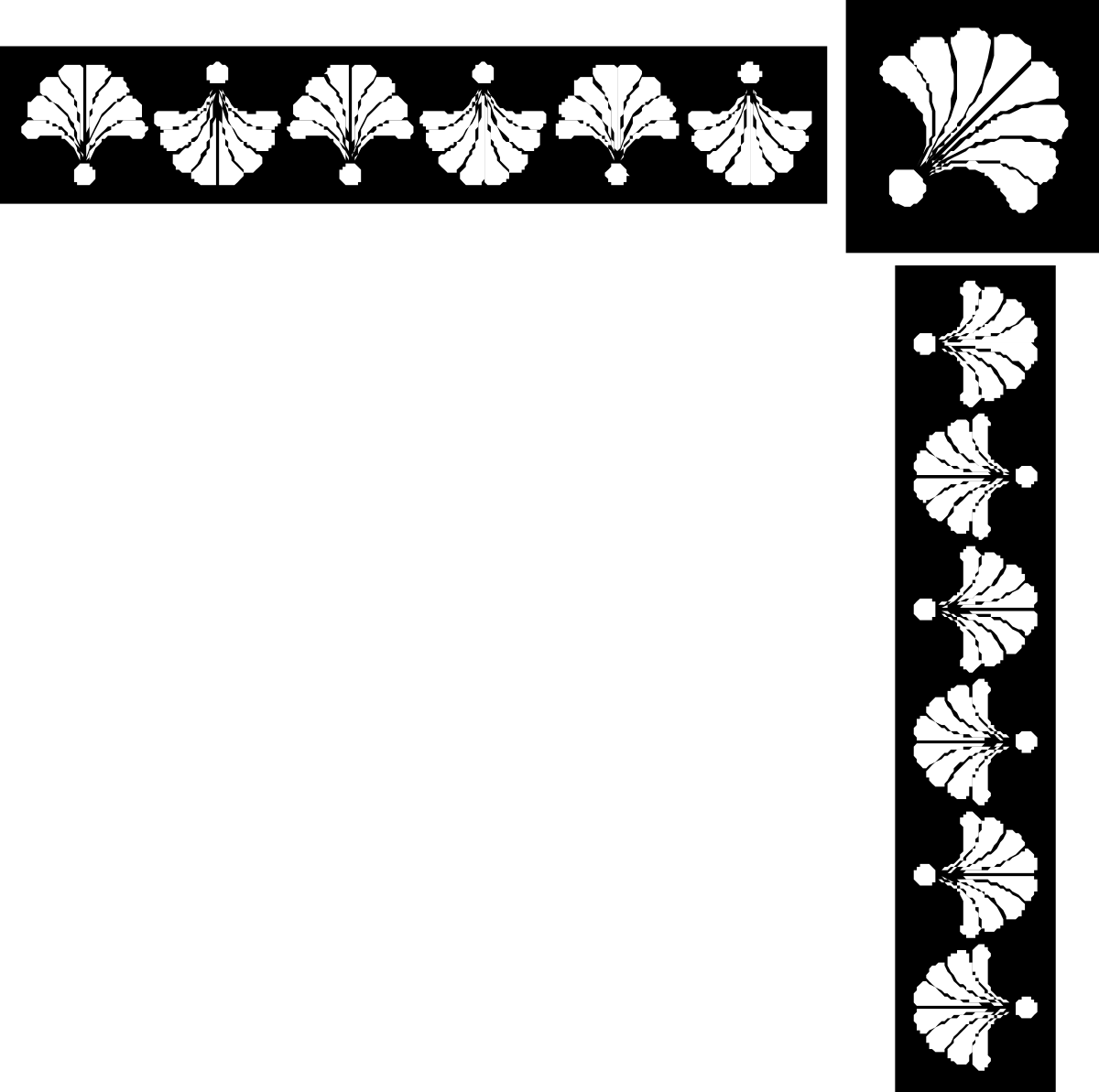 Black and White Floral Border Clipart for Elegant Design