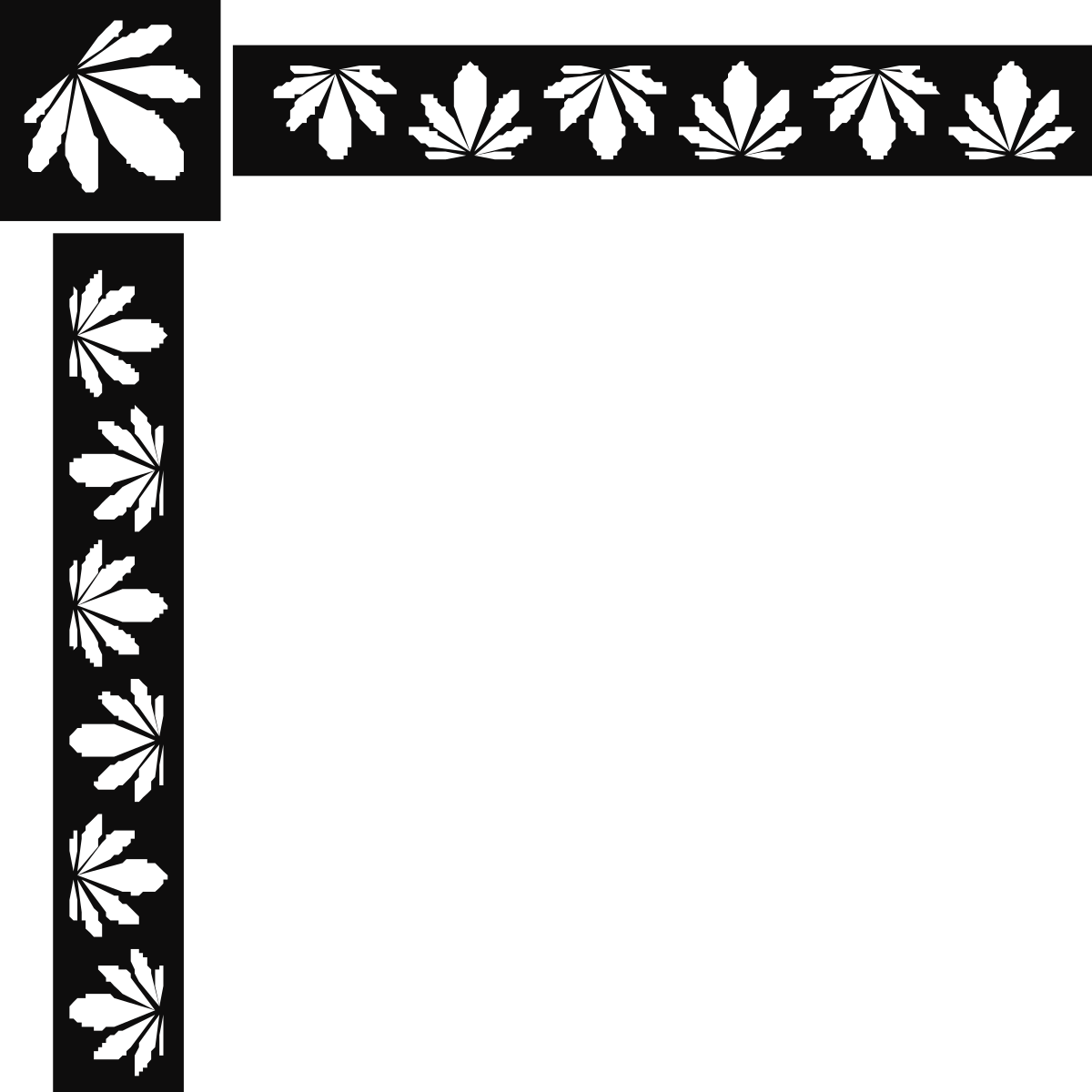Square Frame with Leaves and Flowers Clipart - Elegant Nature Borders