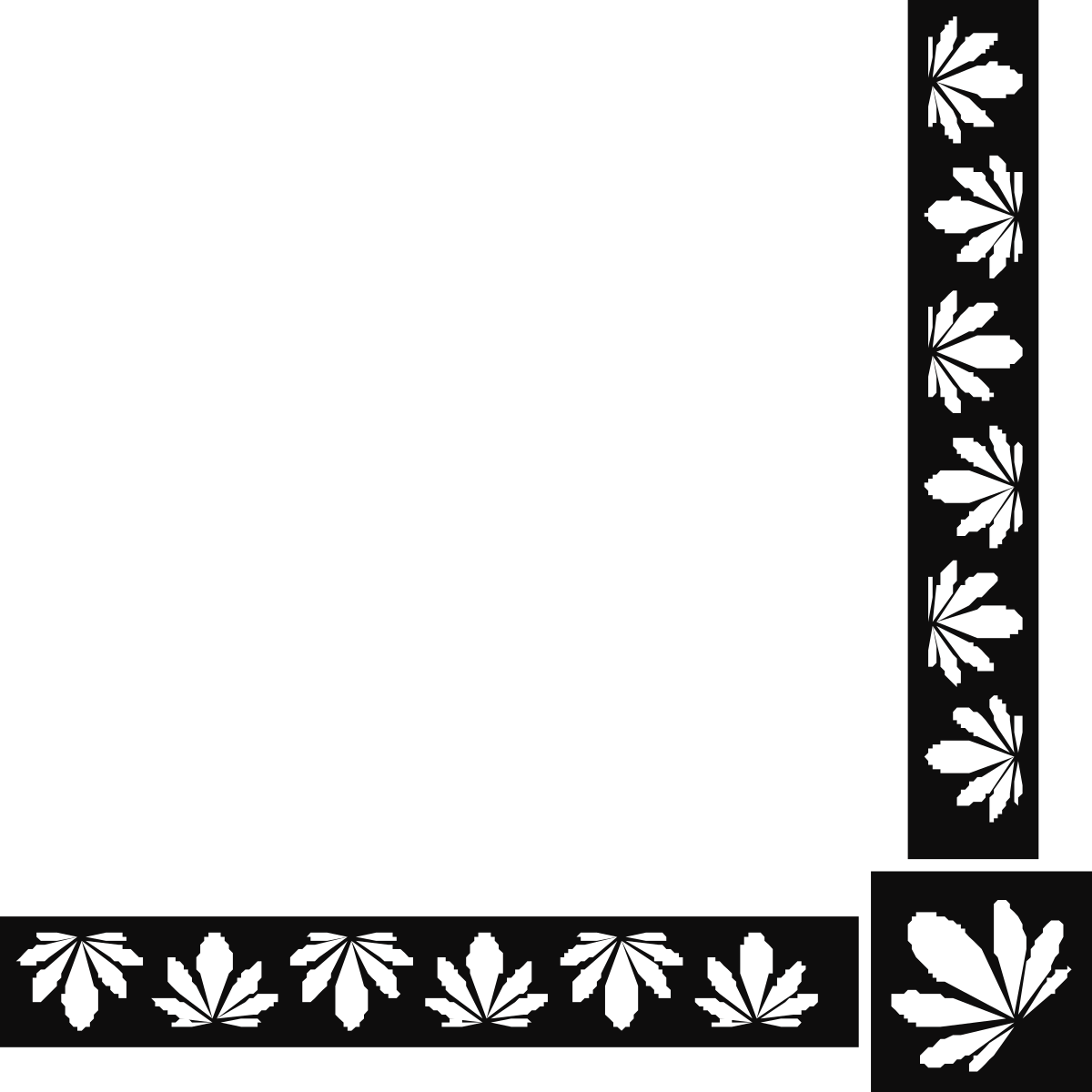 Elegant Square Frame with Leaves and Flowers Clipart for Creative Designs