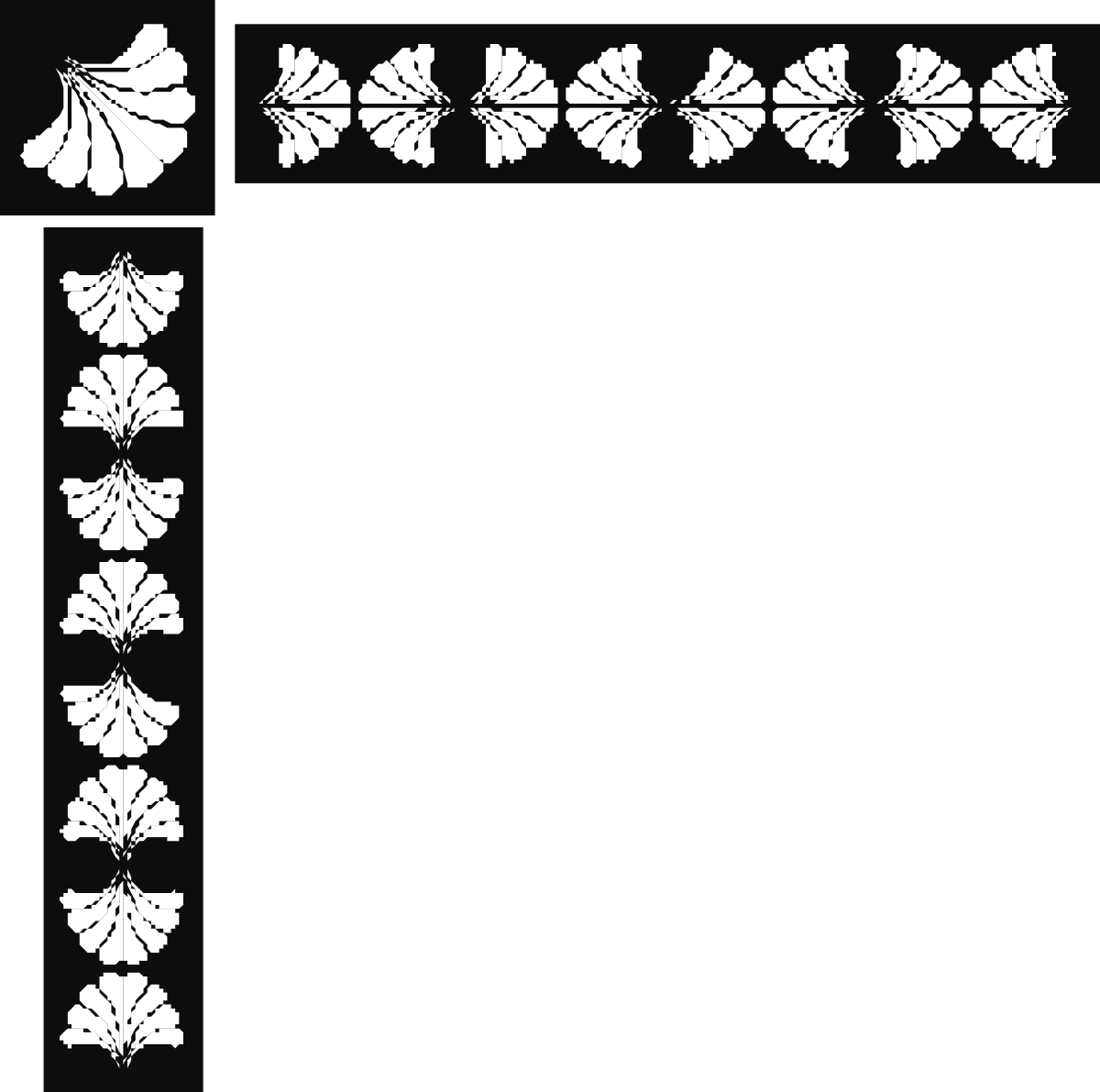 Elegant Black and White Leaf Frame Clipart for Creative Designs