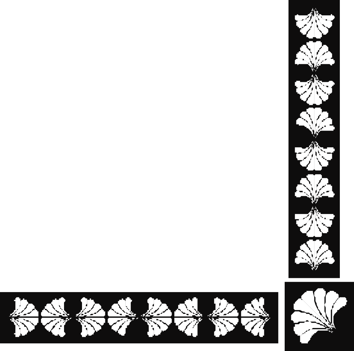 Elegant Floral Square Frame Clipart with Leaves and Flowers