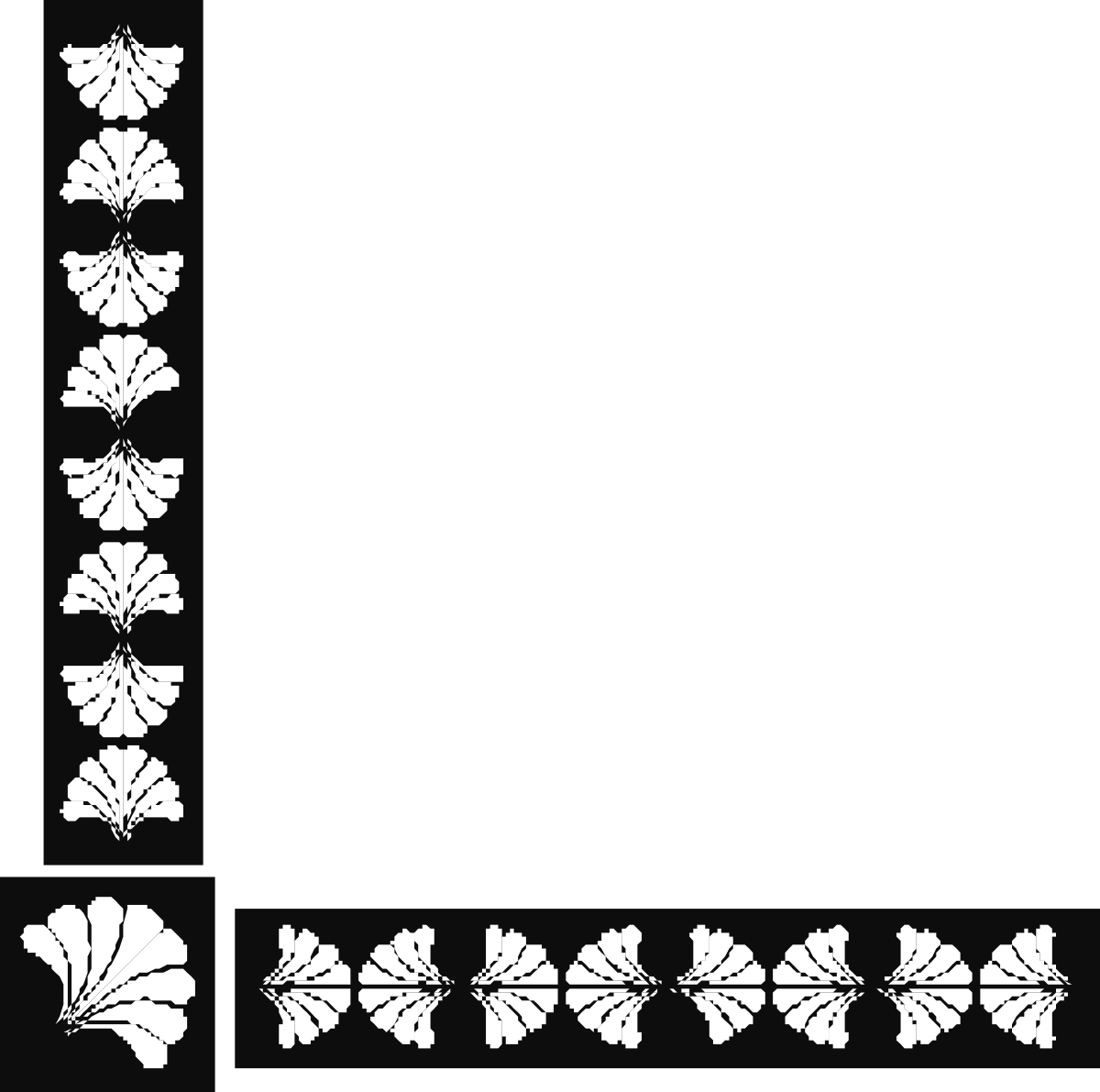 Elegant Square Frame with Leaves and Flowers Clipart