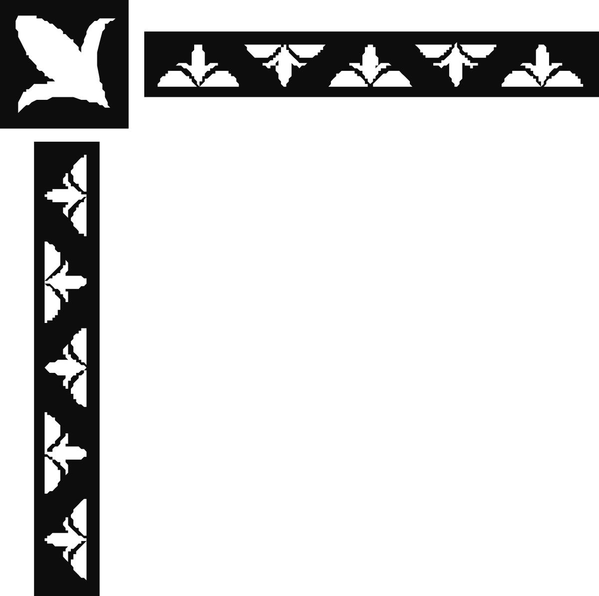 Leaf Pattern Square Frame Clipart - Decorative Corners and Borders
