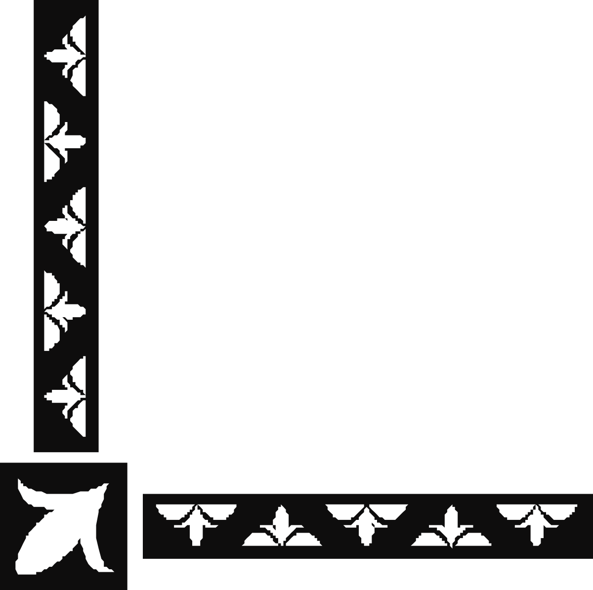 Leaf Pattern Square Frame Clipart - Decorative Borders and Corners