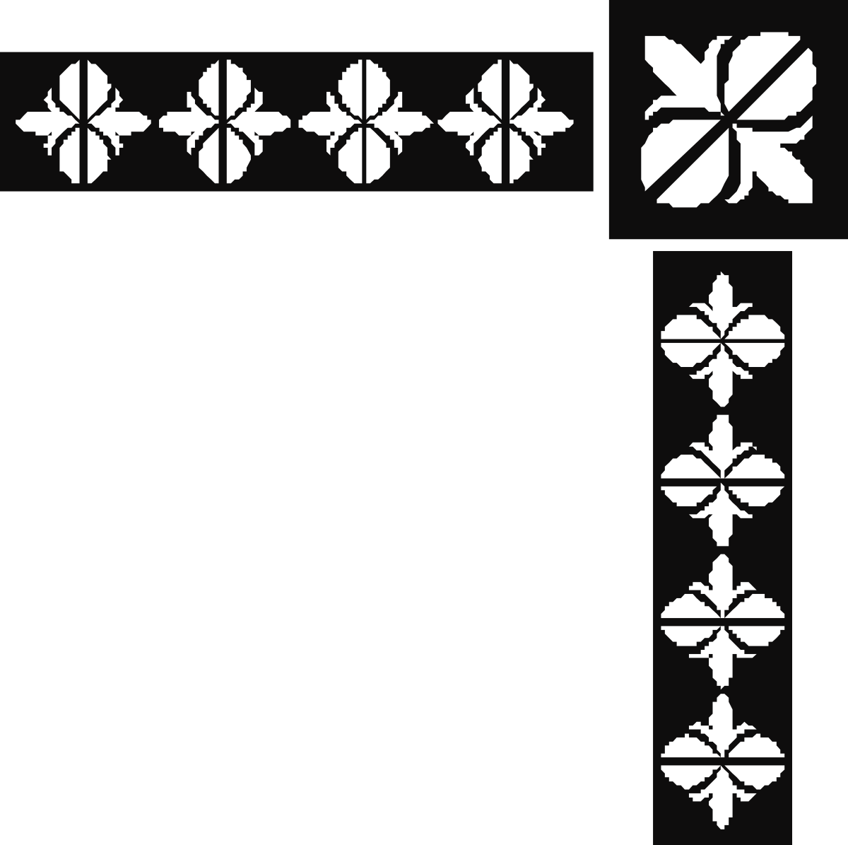 Cross Design with Four Crosses - Decorative Borders and Corners Clipart