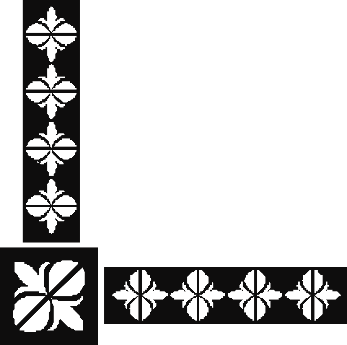 Flower Pattern Square Frame Clipart - Decorative Borders and Corners