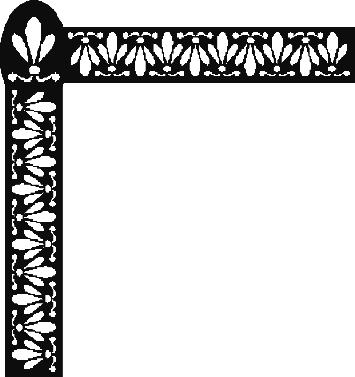 Elegant Black and White Frame Clipart with Intricate Patterns