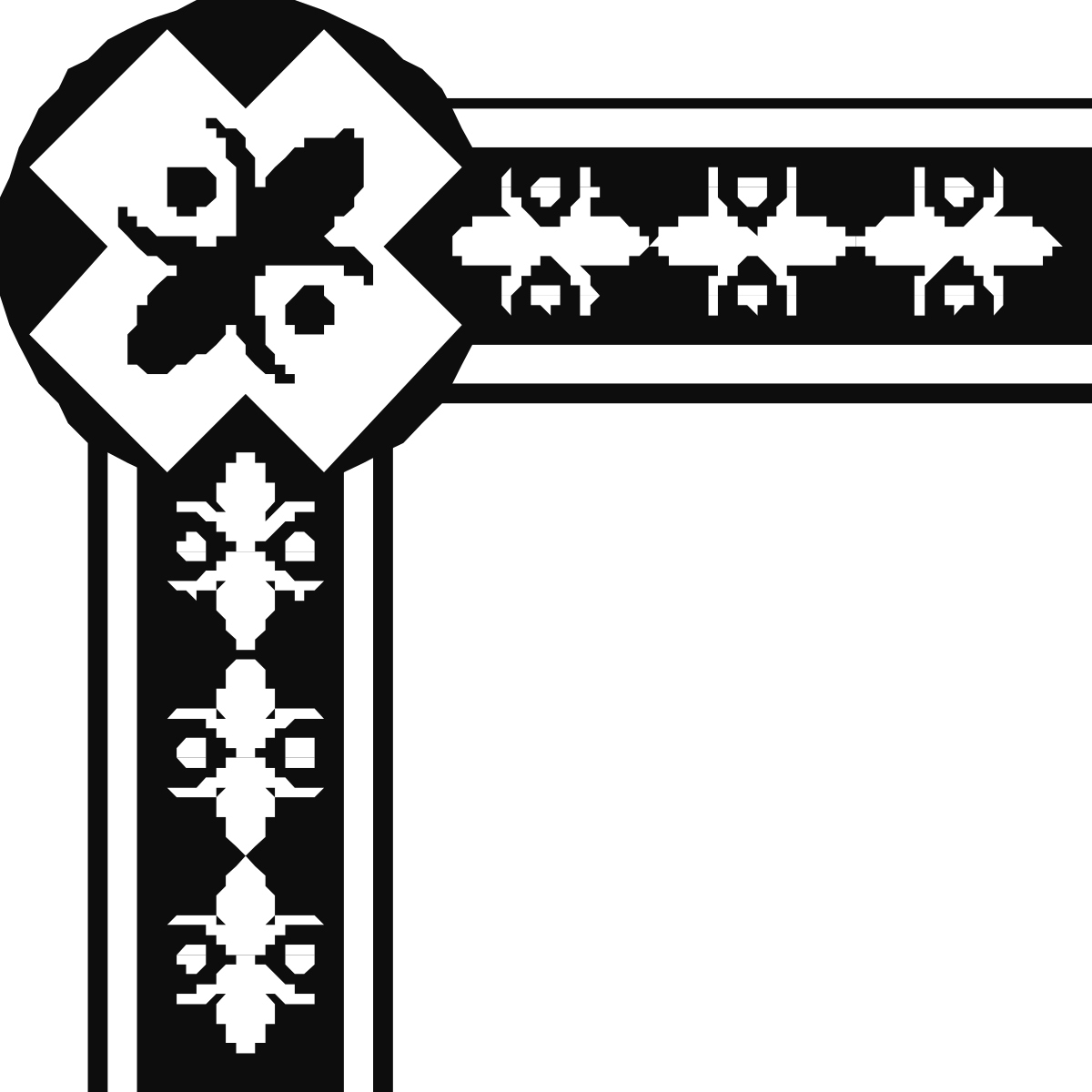 Decorative Borders and Corners Clipart - Cross Design for Versatile Uses
